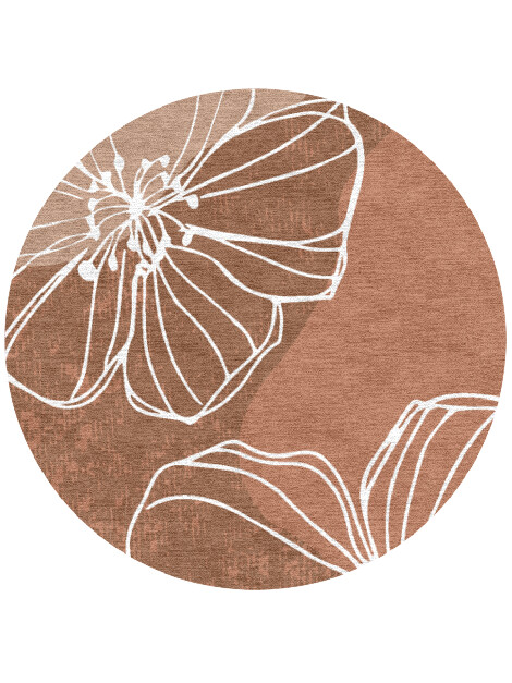 Primroses Round Hand Knotted Tibetan Wool custom handmade rug