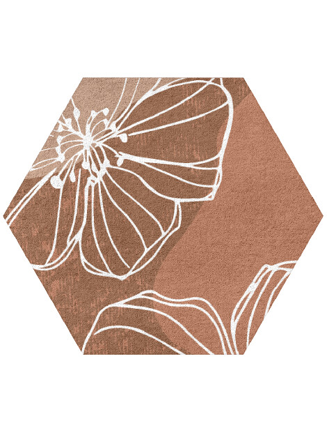 Primroses Hexagon Hand Tufted Pure Wool custom handmade rug