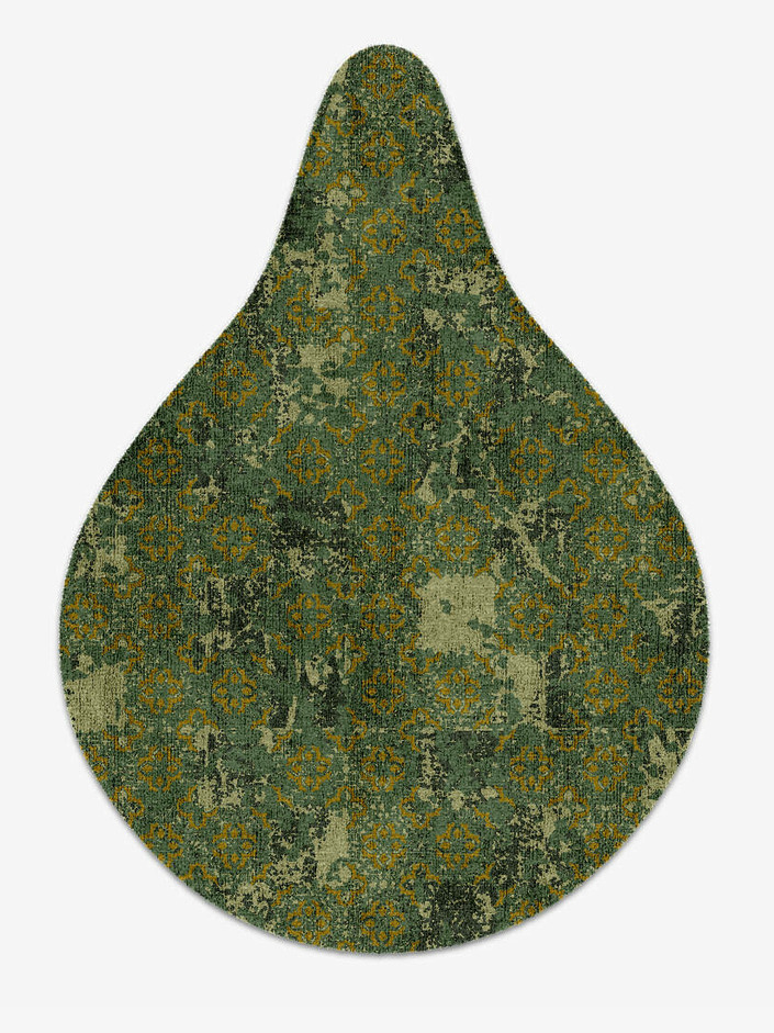 Print Vintage Drop Hand Knotted Bamboo Silk Custom Rug by Rug Artisan