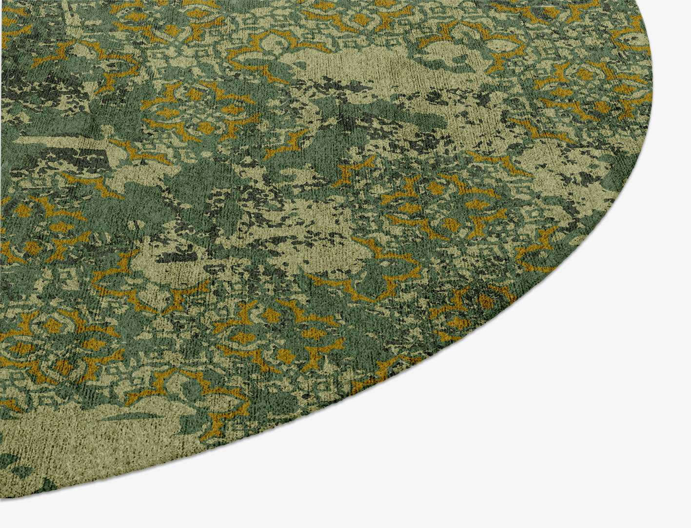 Print Vintage Oval Hand Knotted Bamboo Silk Custom Rug by Rug Artisan