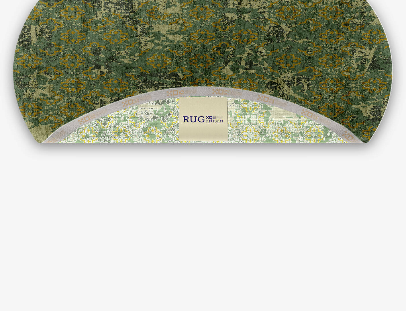 Print Vintage Oval Hand Knotted Bamboo Silk Custom Rug by Rug Artisan