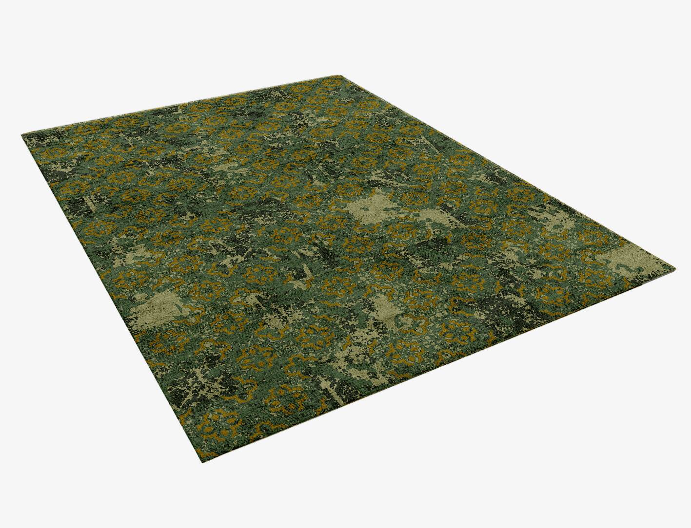 Print Vintage Rectangle Hand Knotted Bamboo Silk Custom Rug by Rug Artisan