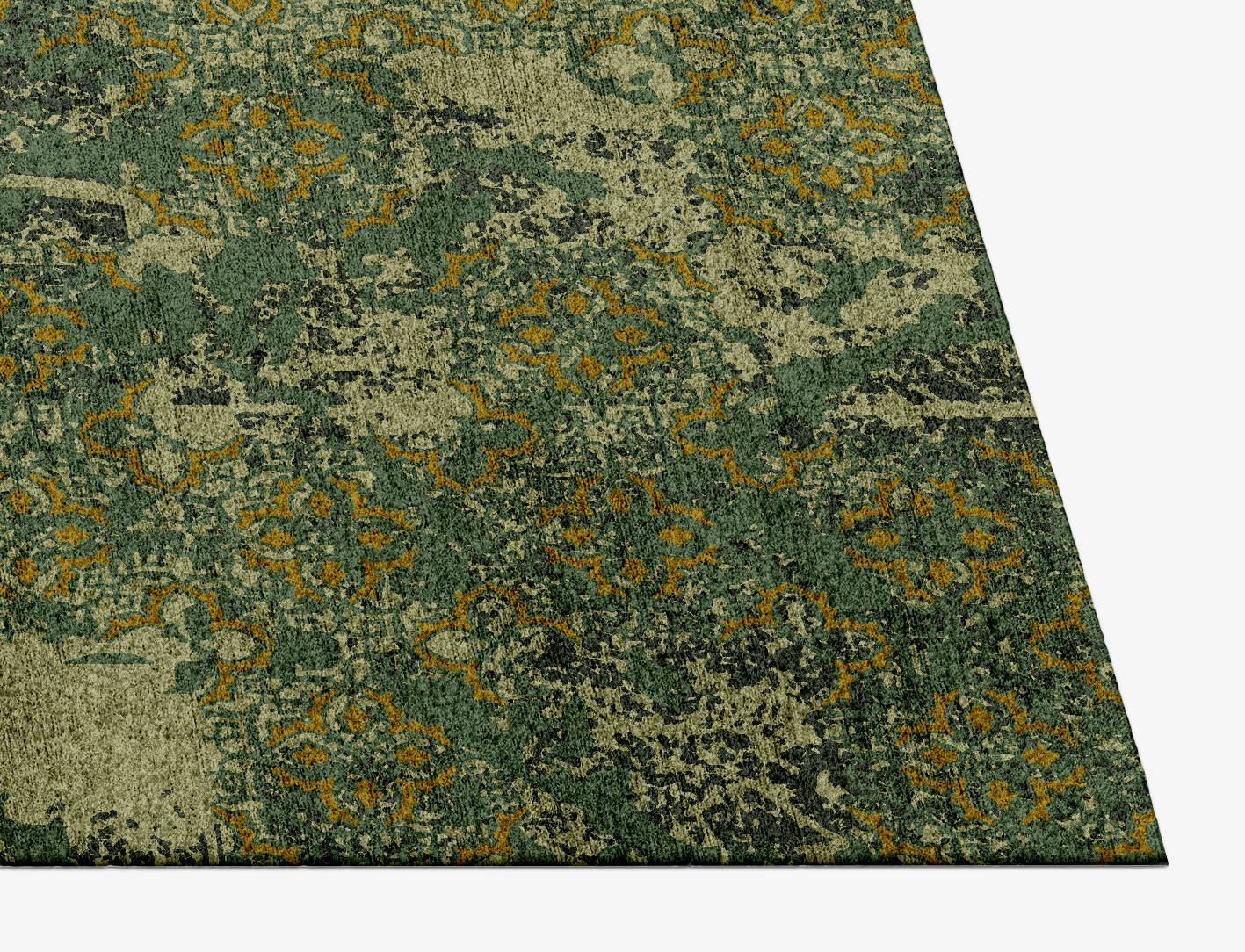 Print Vintage Rectangle Hand Knotted Bamboo Silk Custom Rug by Rug Artisan
