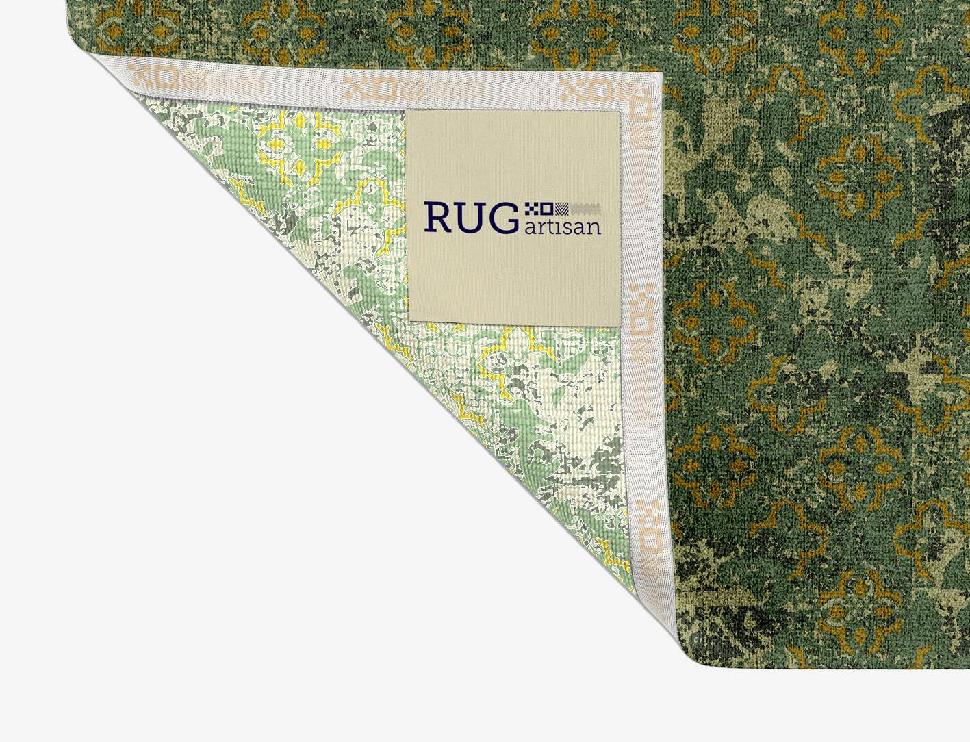 Print Vintage Rectangle Hand Knotted Bamboo Silk Custom Rug by Rug Artisan