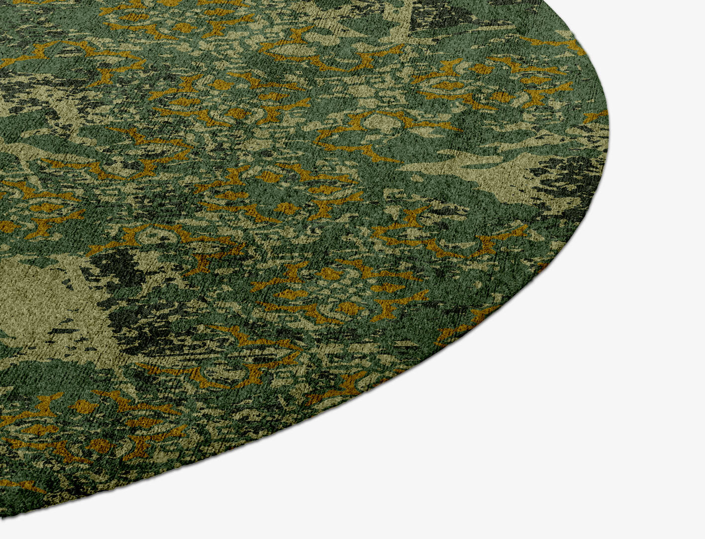 Print Vintage Round Hand Knotted Bamboo Silk Custom Rug by Rug Artisan