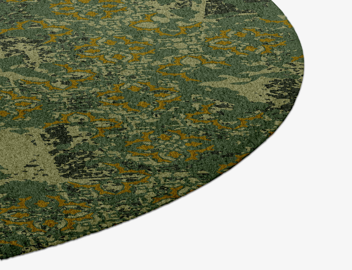 Print Vintage Round Hand Knotted Tibetan Wool Custom Rug by Rug Artisan