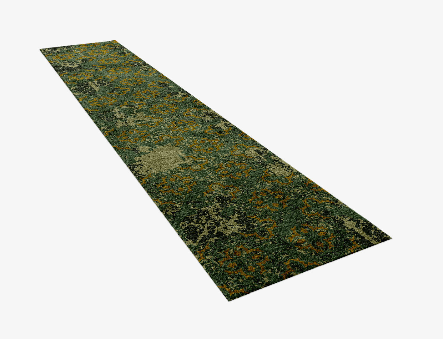 Print Vintage Runner Hand Knotted Bamboo Silk Custom Rug by Rug Artisan