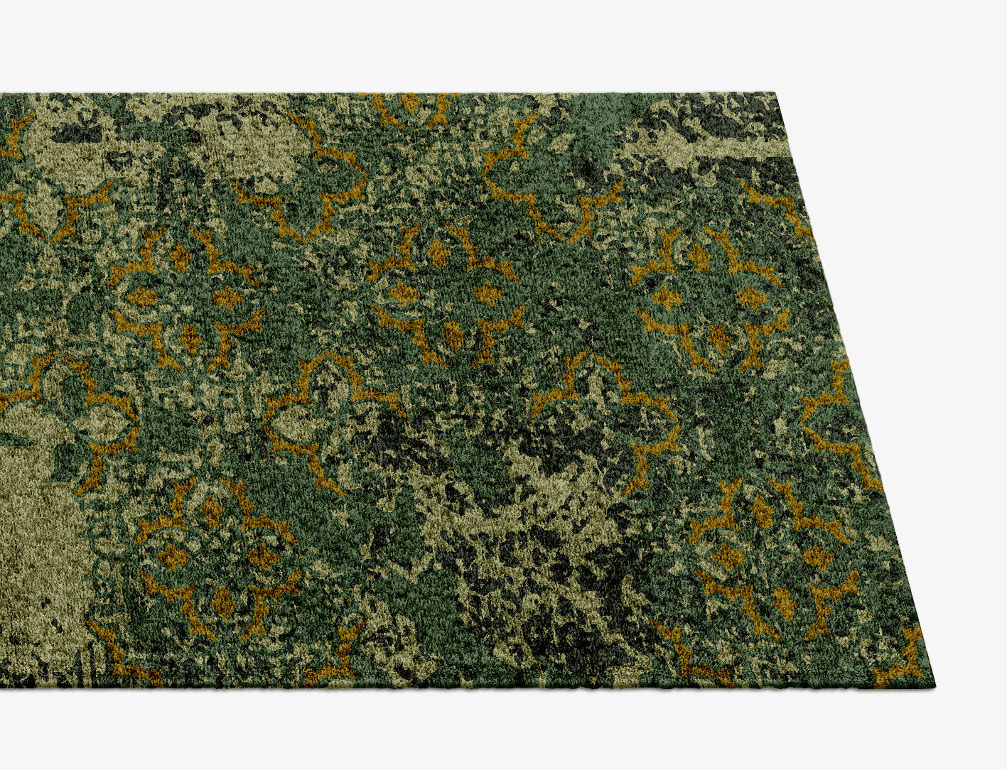 Print Vintage Runner Hand Knotted Bamboo Silk Custom Rug by Rug Artisan