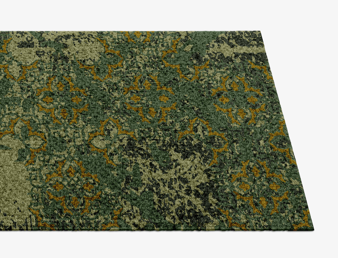 Print Vintage Runner Hand Knotted Tibetan Wool Custom Rug by Rug Artisan