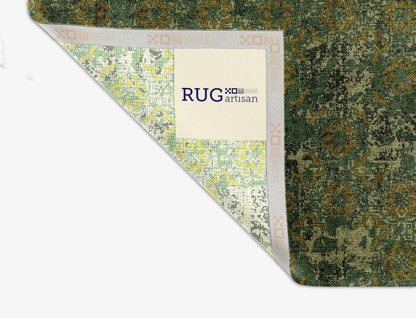Print Vintage Square Hand Knotted Bamboo Silk Custom Rug by Rug Artisan
