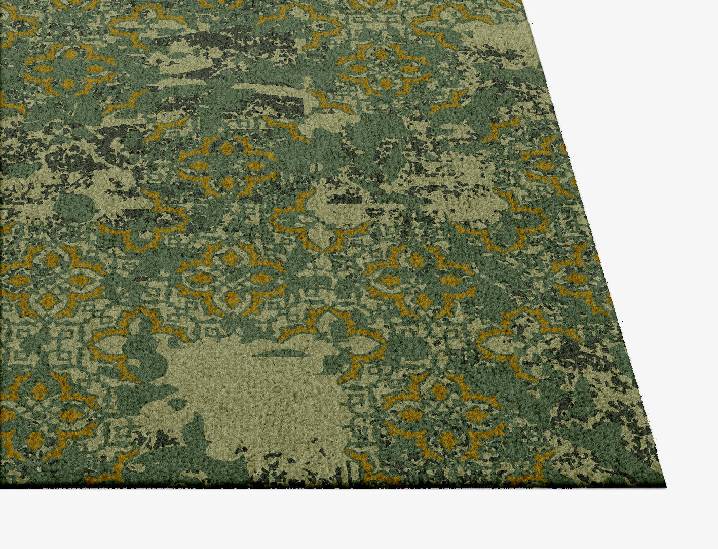 Print Vintage Square Hand Knotted Tibetan Wool Custom Rug by Rug Artisan