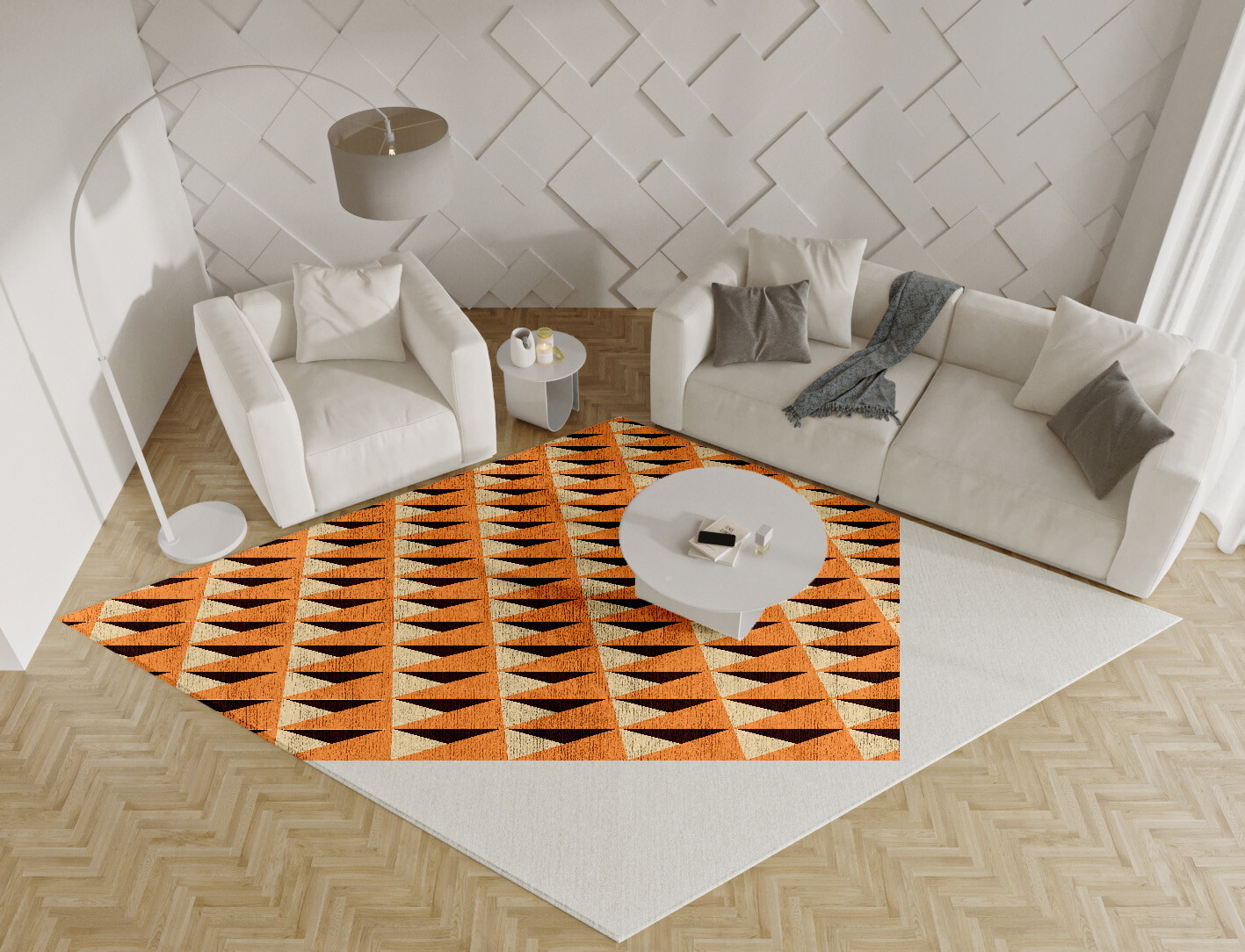 Prism Geometric Diamond Hand Knotted Bamboo Silk Custom Rug by Rug Artisan