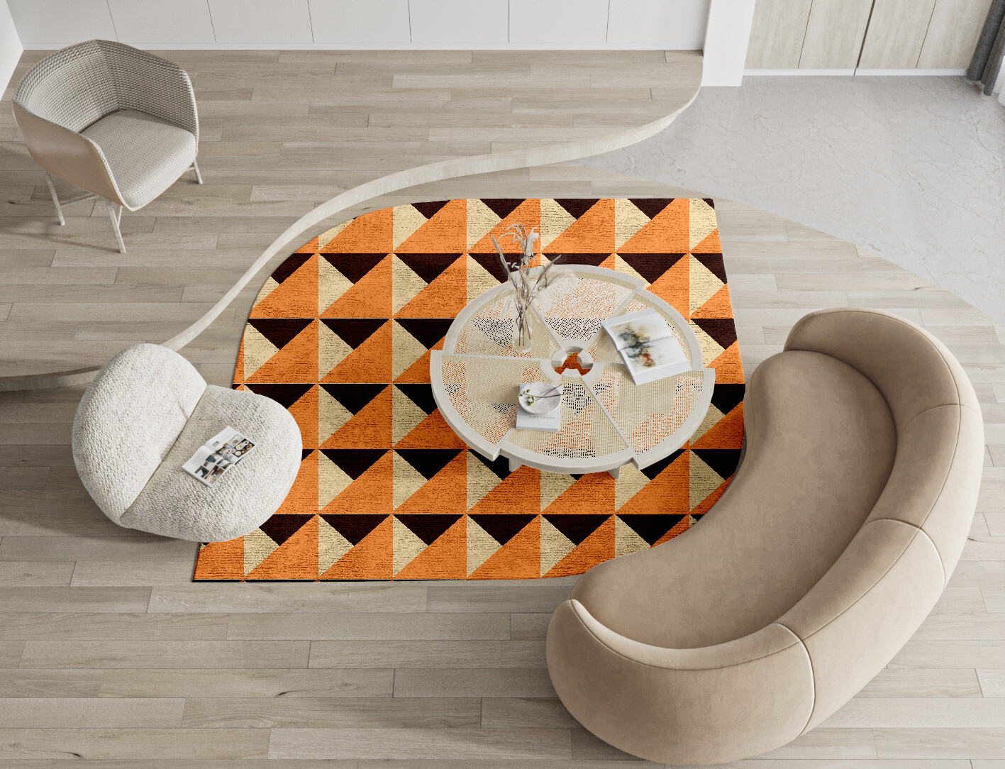 Prism Geometric Ogee Hand Knotted Bamboo Silk Custom Rug by Rug Artisan