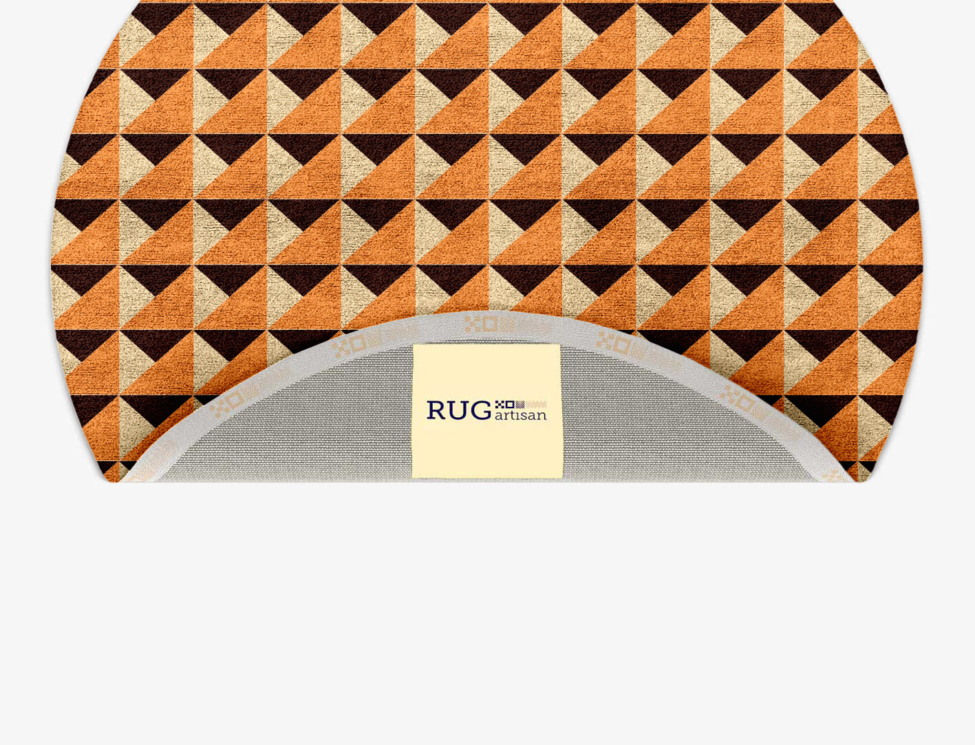 Prism Geometric Round Hand Tufted Bamboo Silk Custom Rug by Rug Artisan