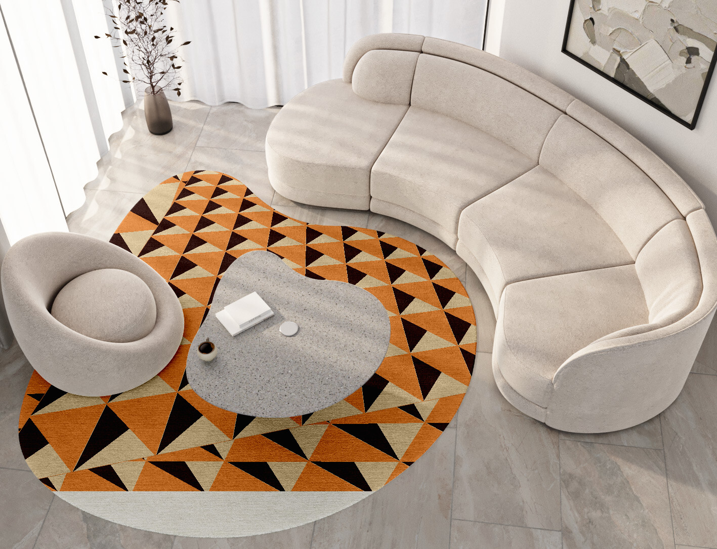 Prism Geometric Splash Hand Tufted Pure Wool Custom Rug by Rug Artisan