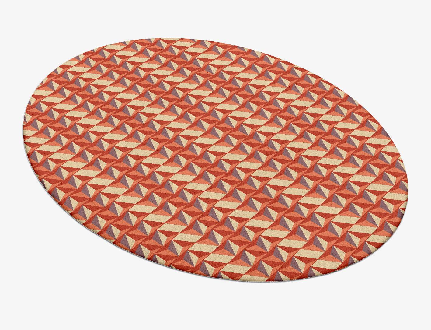 Prisms Modern Geometrics Oval Hand Tufted Pure Wool Custom Rug by Rug Artisan