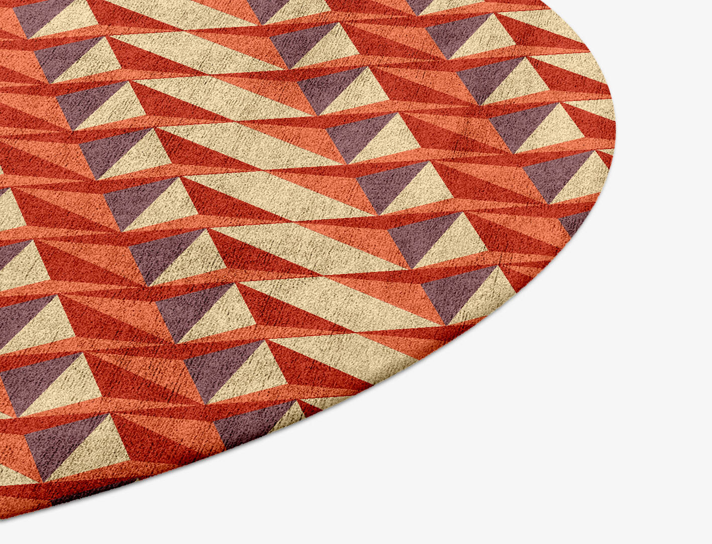 Prisms Modern Geometrics Round Hand Tufted Bamboo Silk Custom Rug by Rug Artisan