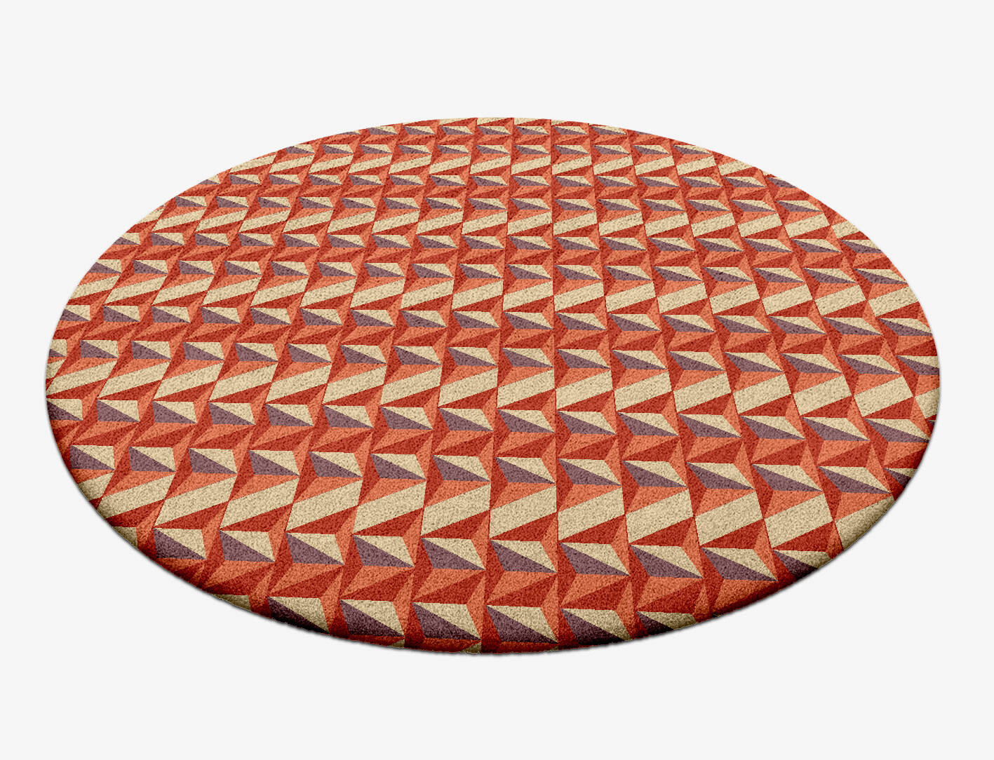Prisms Modern Geometrics Round Hand Tufted Pure Wool Custom Rug by Rug Artisan
