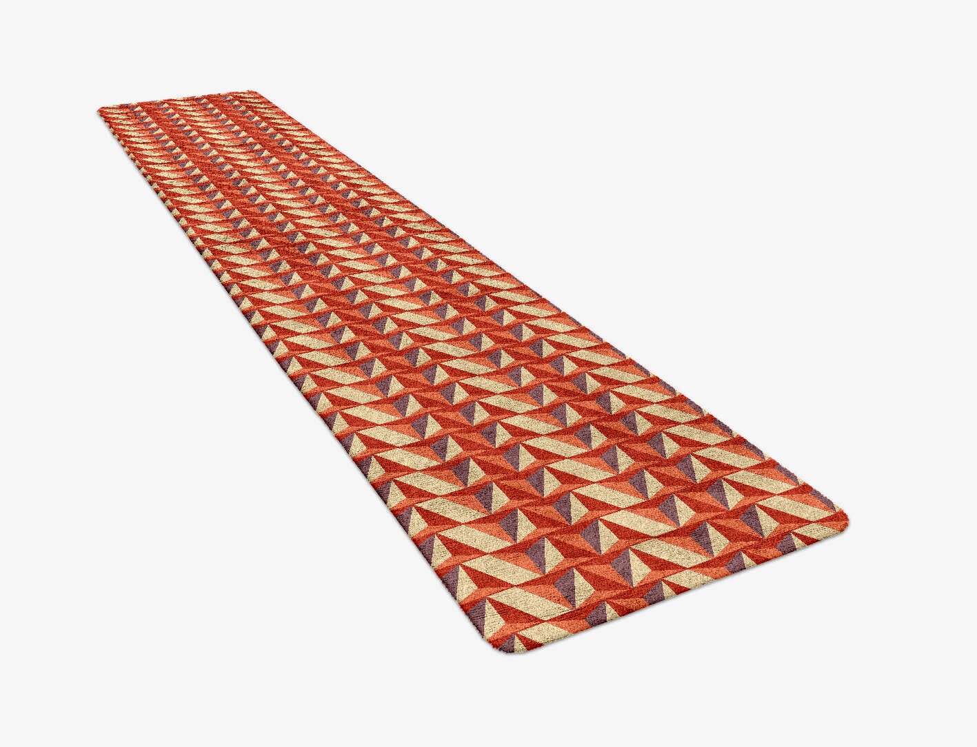 Prisms Geometric Runner Hand Tufted Bamboo Silk Custom Rug by Rug Artisan