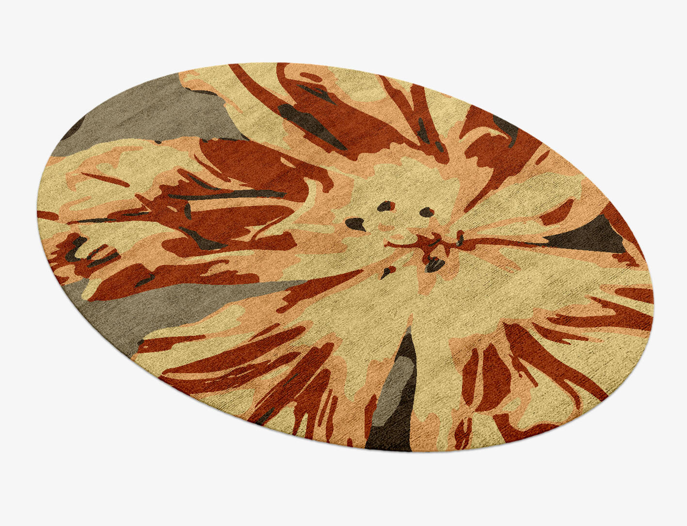 Protea Floral Oval Hand Knotted Bamboo Silk Custom Rug by Rug Artisan