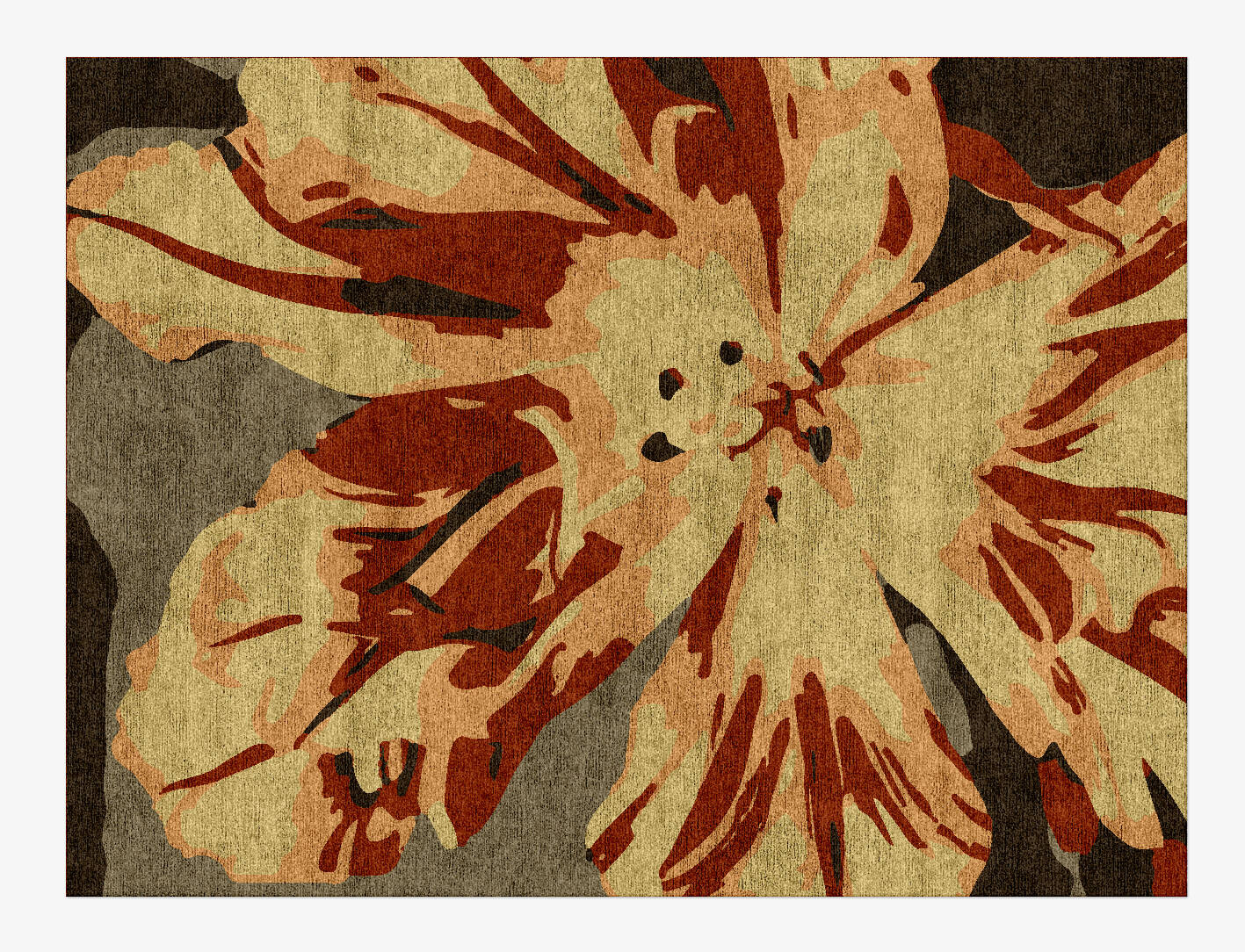 Protea Floral Rectangle Hand Knotted Bamboo Silk Custom Rug by Rug Artisan