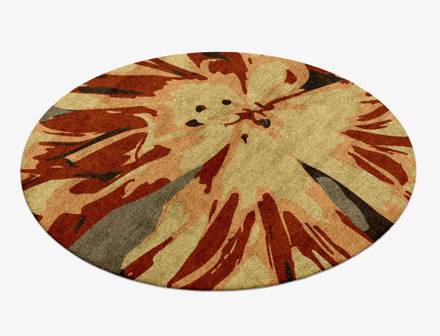 Protea Floral Round Hand Knotted Bamboo Silk Custom Rug by Rug Artisan
