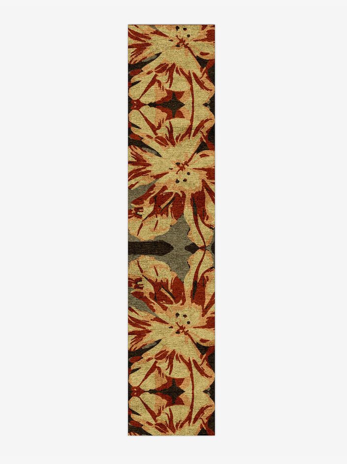 Protea Floral Runner Hand Knotted Bamboo Silk Custom Rug by Rug Artisan