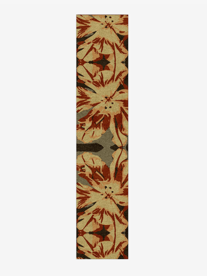 Protea Floral Runner Hand Knotted Tibetan Wool Custom Rug by Rug Artisan
