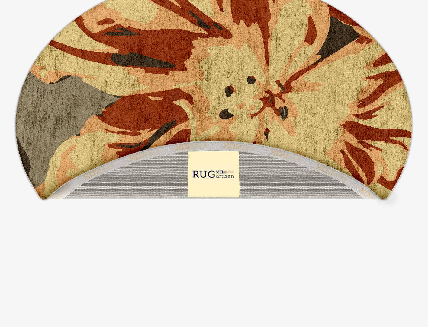 Protea Floral Oval Hand Tufted Bamboo Silk Custom Rug by Rug Artisan