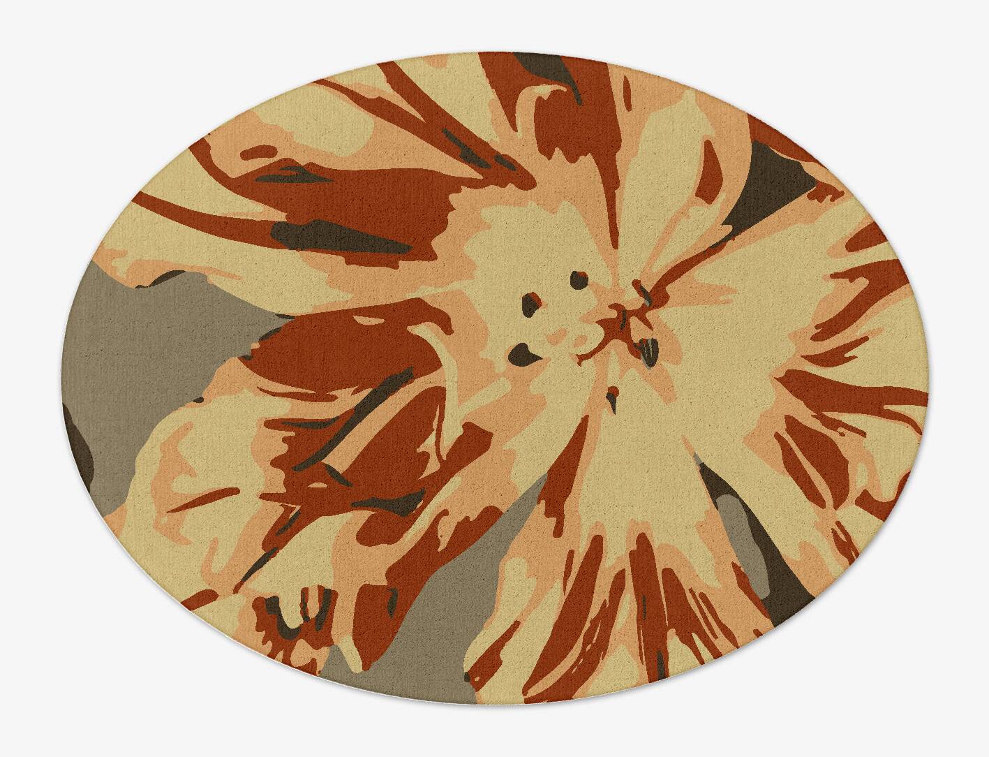 Protea Floral Oval Hand Tufted Pure Wool Custom Rug by Rug Artisan
