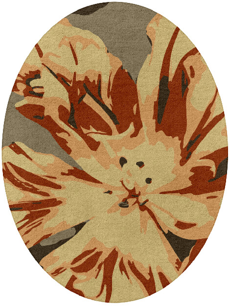 Protea Floral Oval Hand Tufted Pure Wool Custom Rug by Rug Artisan