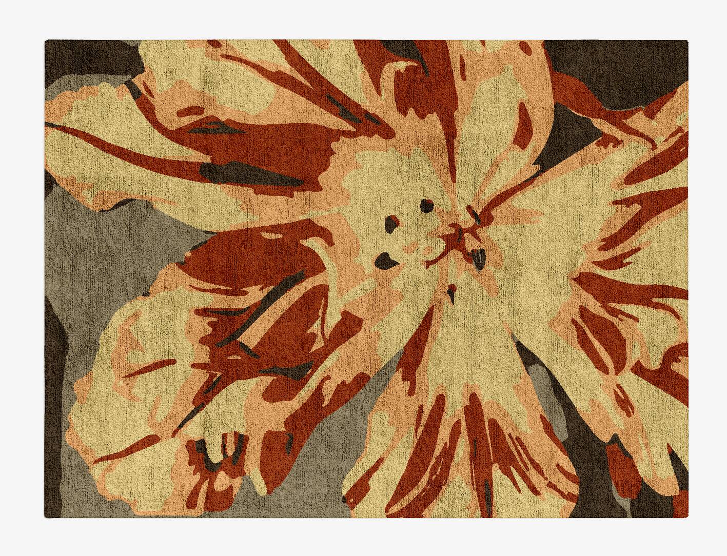Protea Floral Rectangle Hand Tufted Bamboo Silk Custom Rug by Rug Artisan