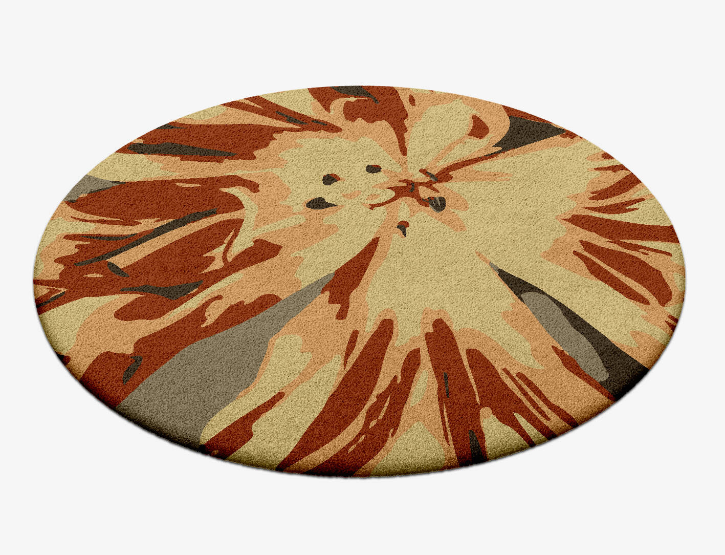 Protea Floral Round Hand Tufted Pure Wool Custom Rug by Rug Artisan