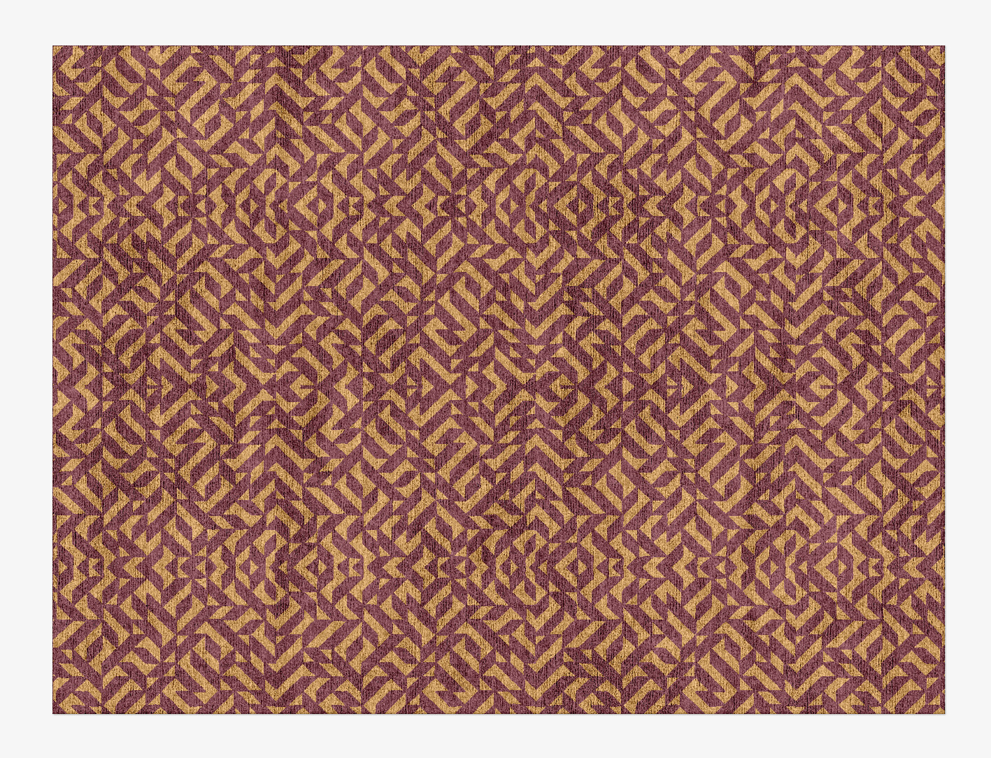 Psychadelic Geometric Rectangle Hand Knotted Bamboo Silk Custom Rug by Rug Artisan