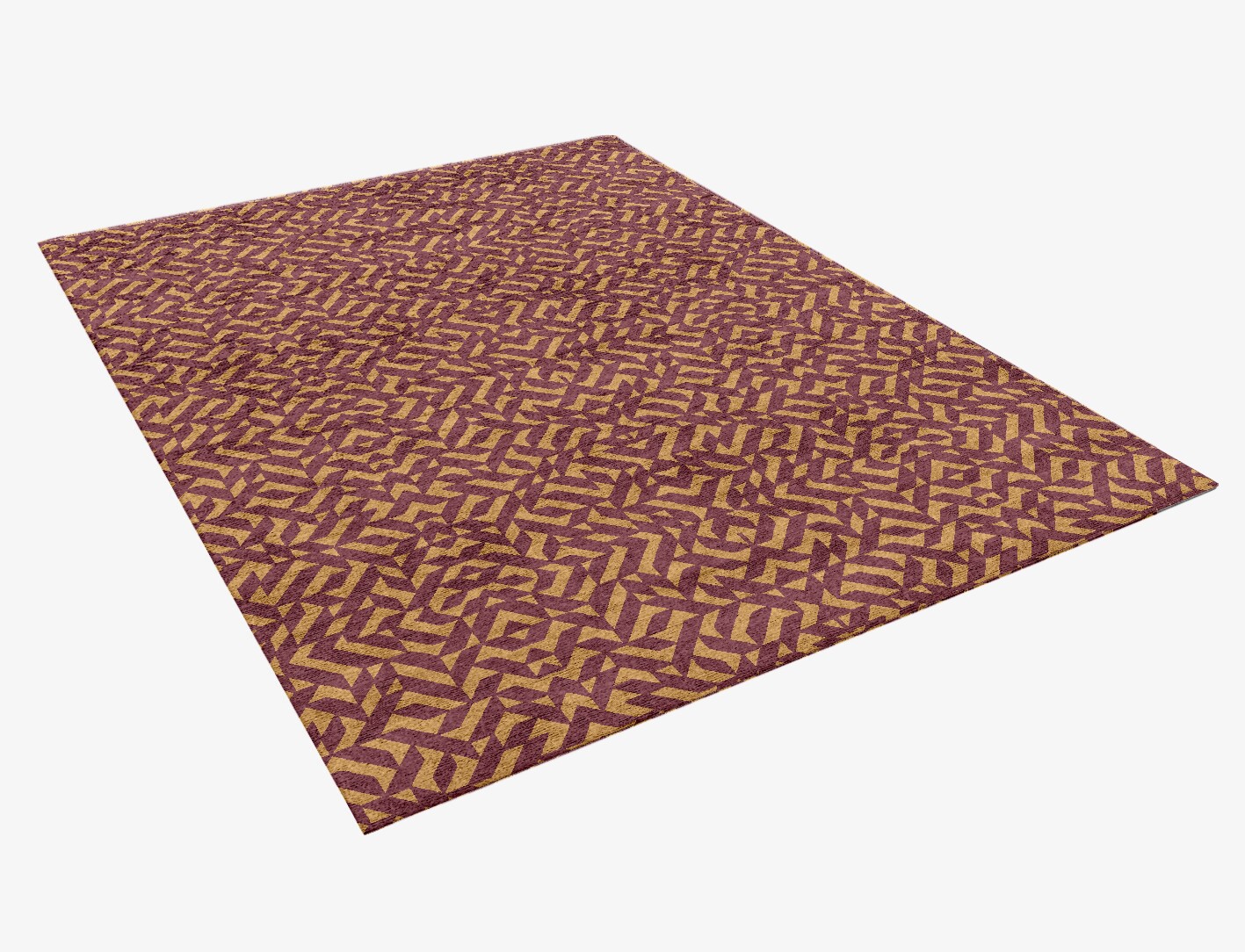 Psychadelic Geometric Rectangle Hand Knotted Bamboo Silk Custom Rug by Rug Artisan