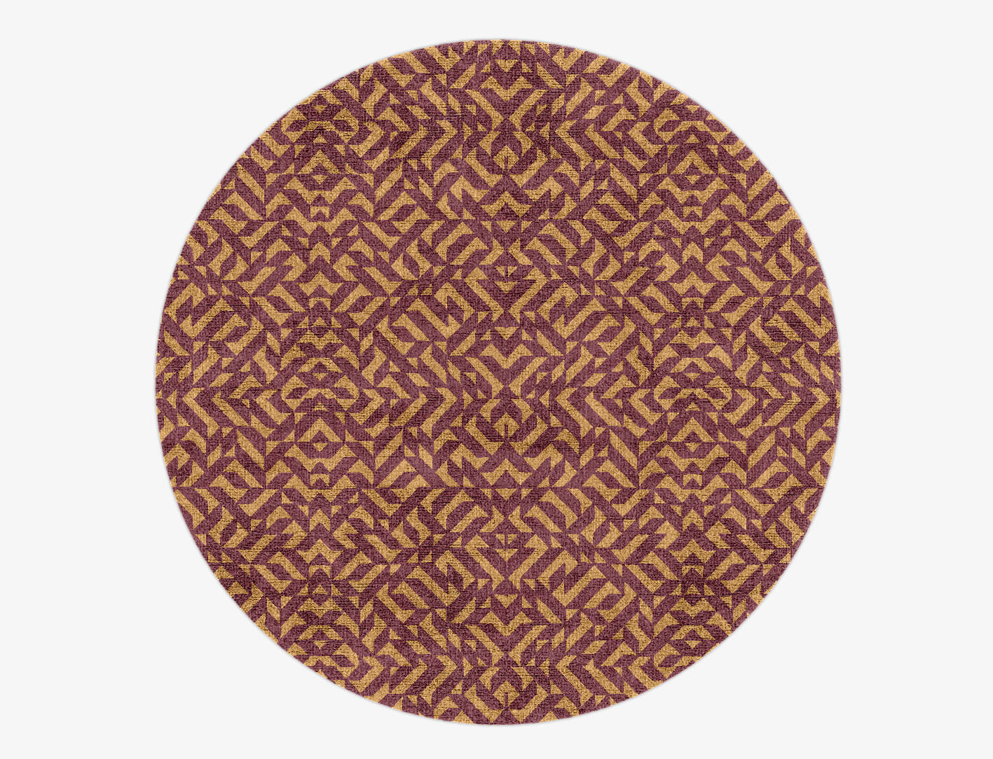 Psychadelic Modern Geometrics Round Hand Knotted Bamboo Silk Custom Rug by Rug Artisan