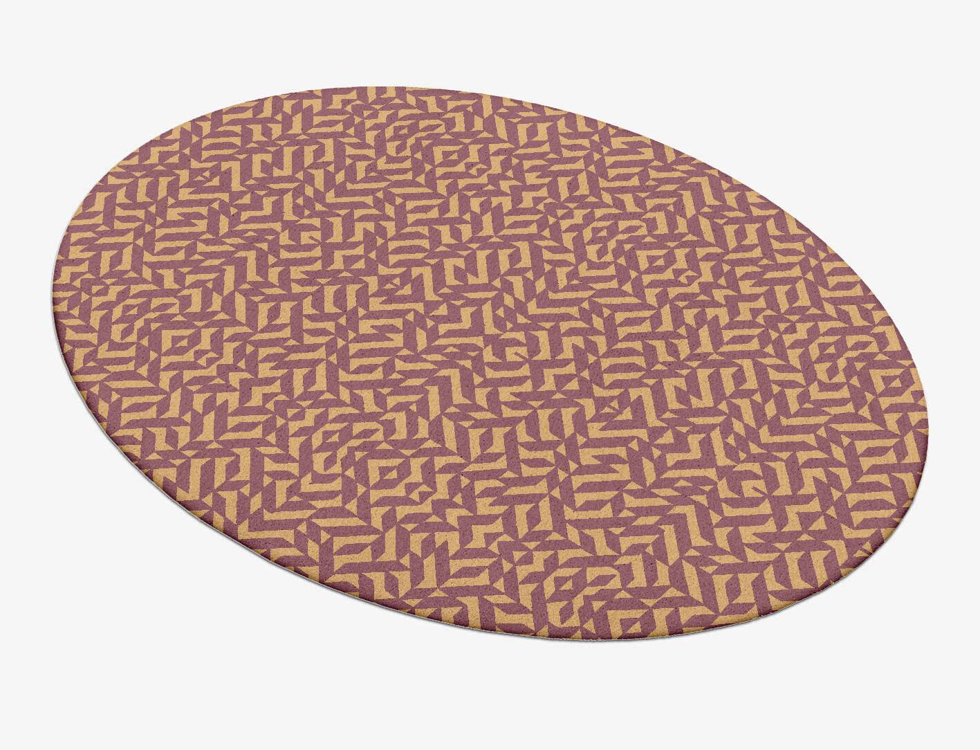 Psychadelic Modern Geometrics Oval Hand Tufted Pure Wool Custom Rug by Rug Artisan