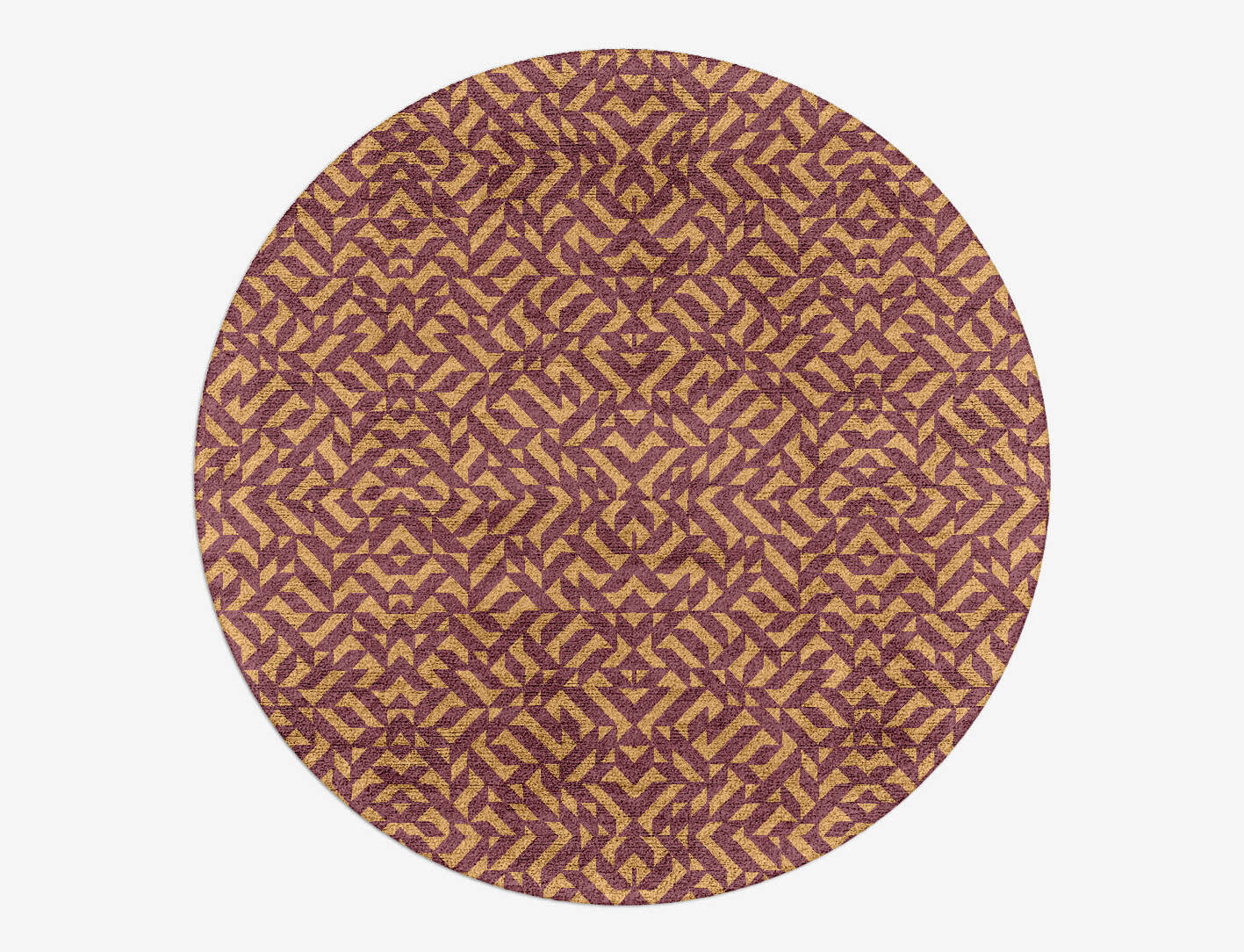 Psychadelic Modern Geometrics Round Hand Tufted Bamboo Silk Custom Rug by Rug Artisan