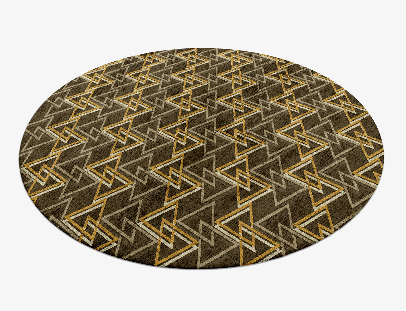 Psychotrope Geometric Round Hand Knotted Bamboo Silk Custom Rug by Rug Artisan