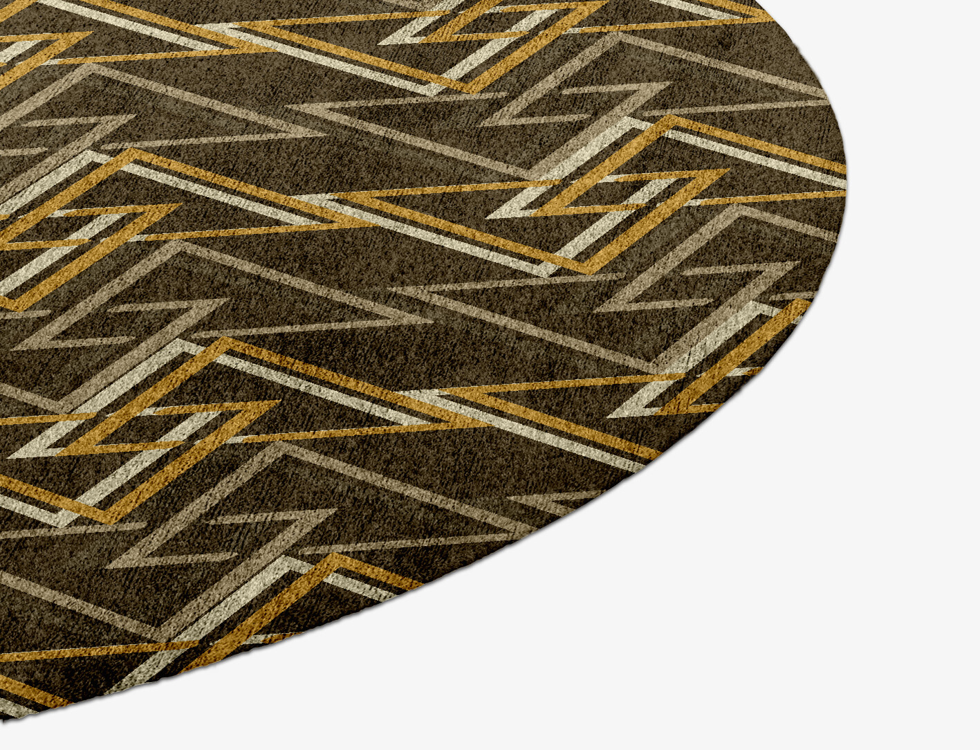 Psychotrope Geometric Round Hand Knotted Bamboo Silk Custom Rug by Rug Artisan