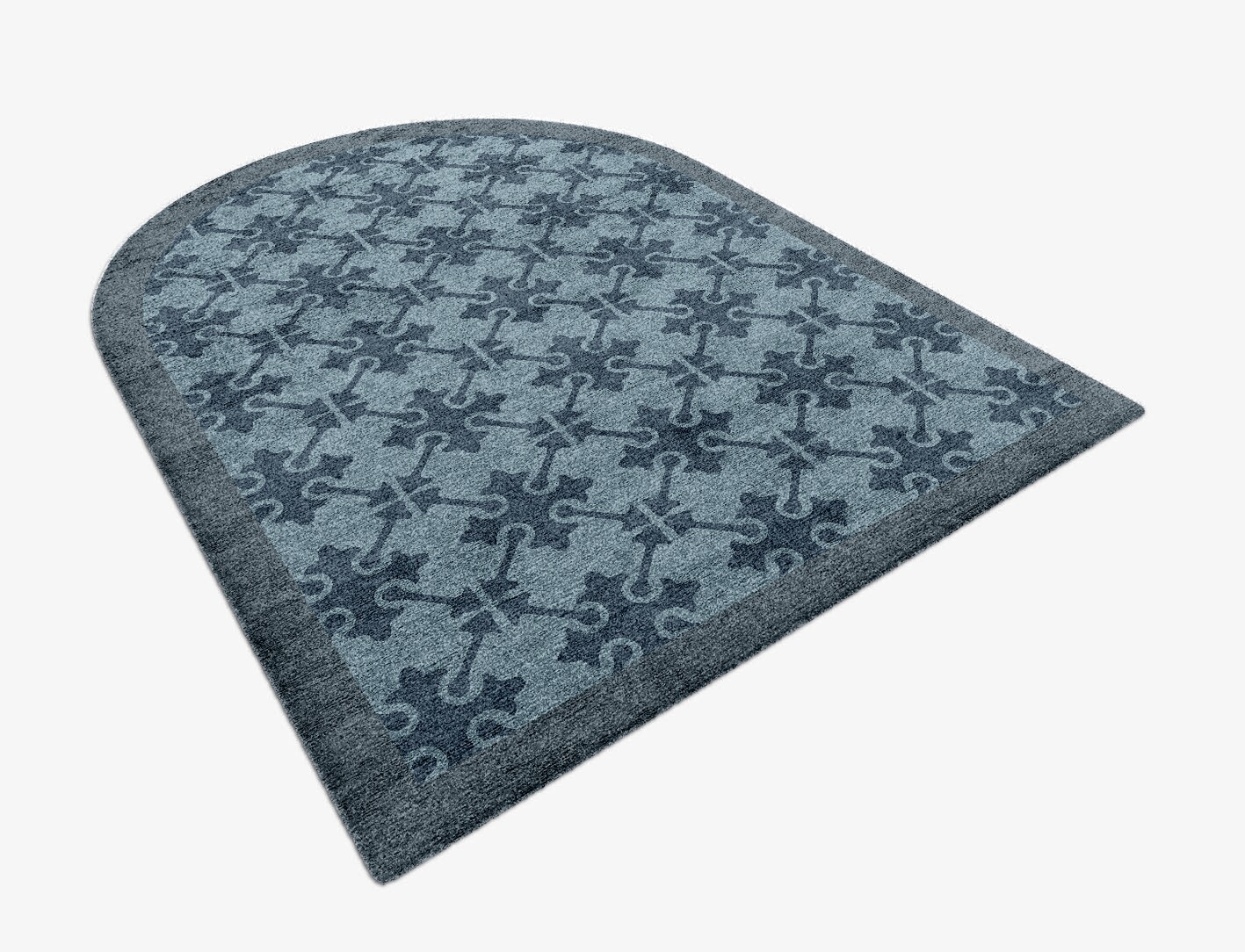Puzzle Geometric Arch Hand Knotted Bamboo Silk Custom Rug by Rug Artisan
