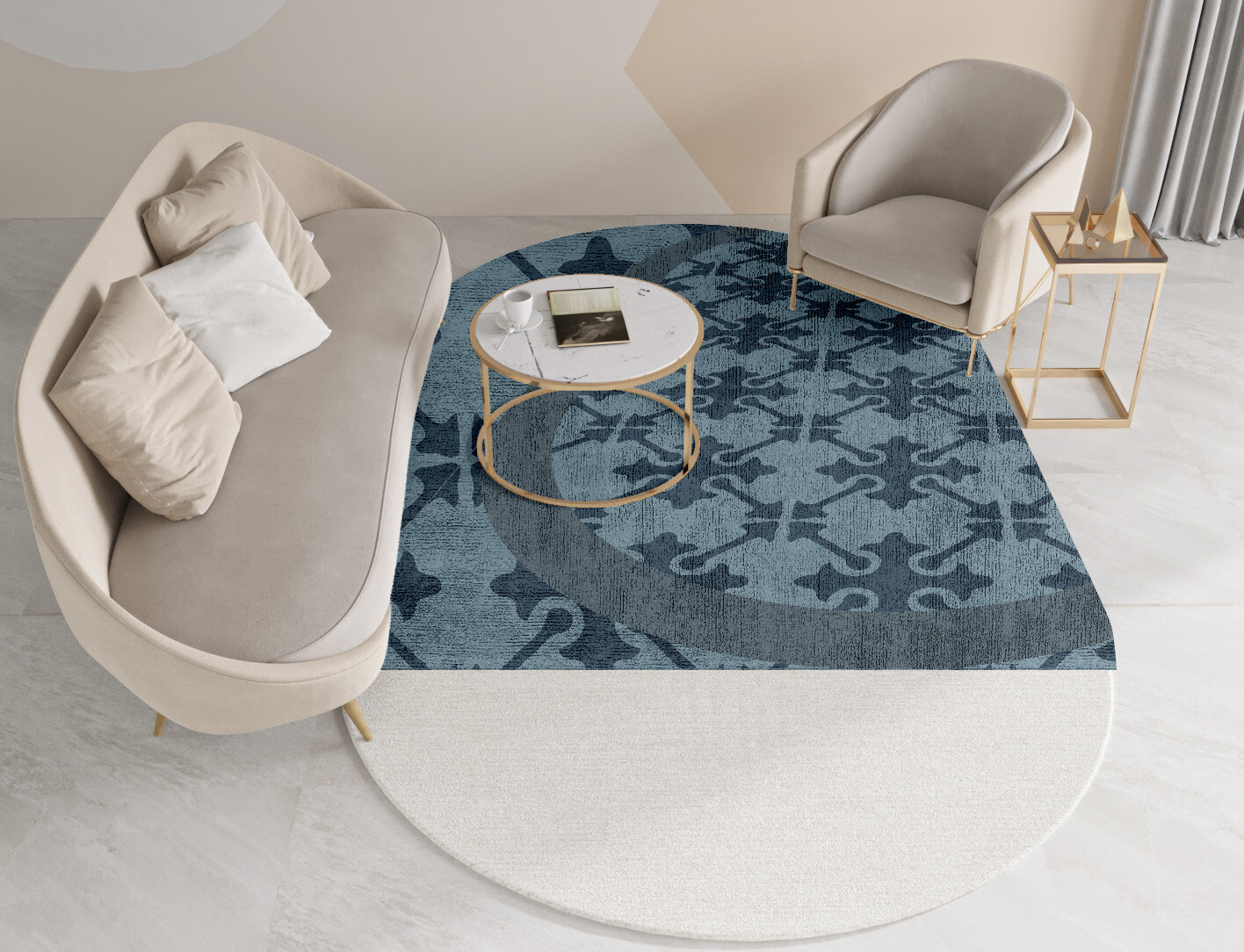 Puzzle Geometric Capsule Hand Knotted Bamboo Silk Custom Rug by Rug Artisan
