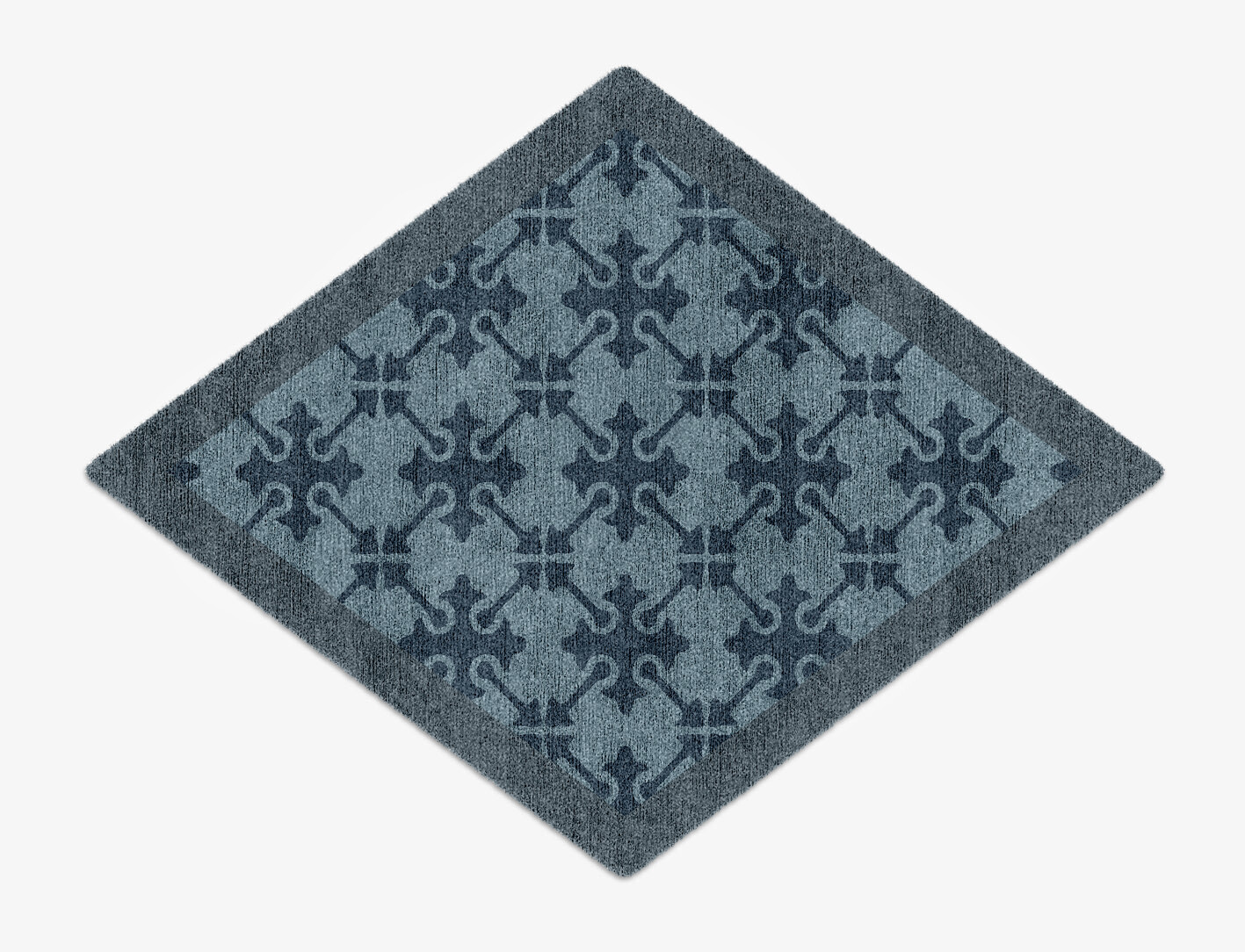 Puzzle Geometric Diamond Hand Knotted Bamboo Silk Custom Rug by Rug Artisan