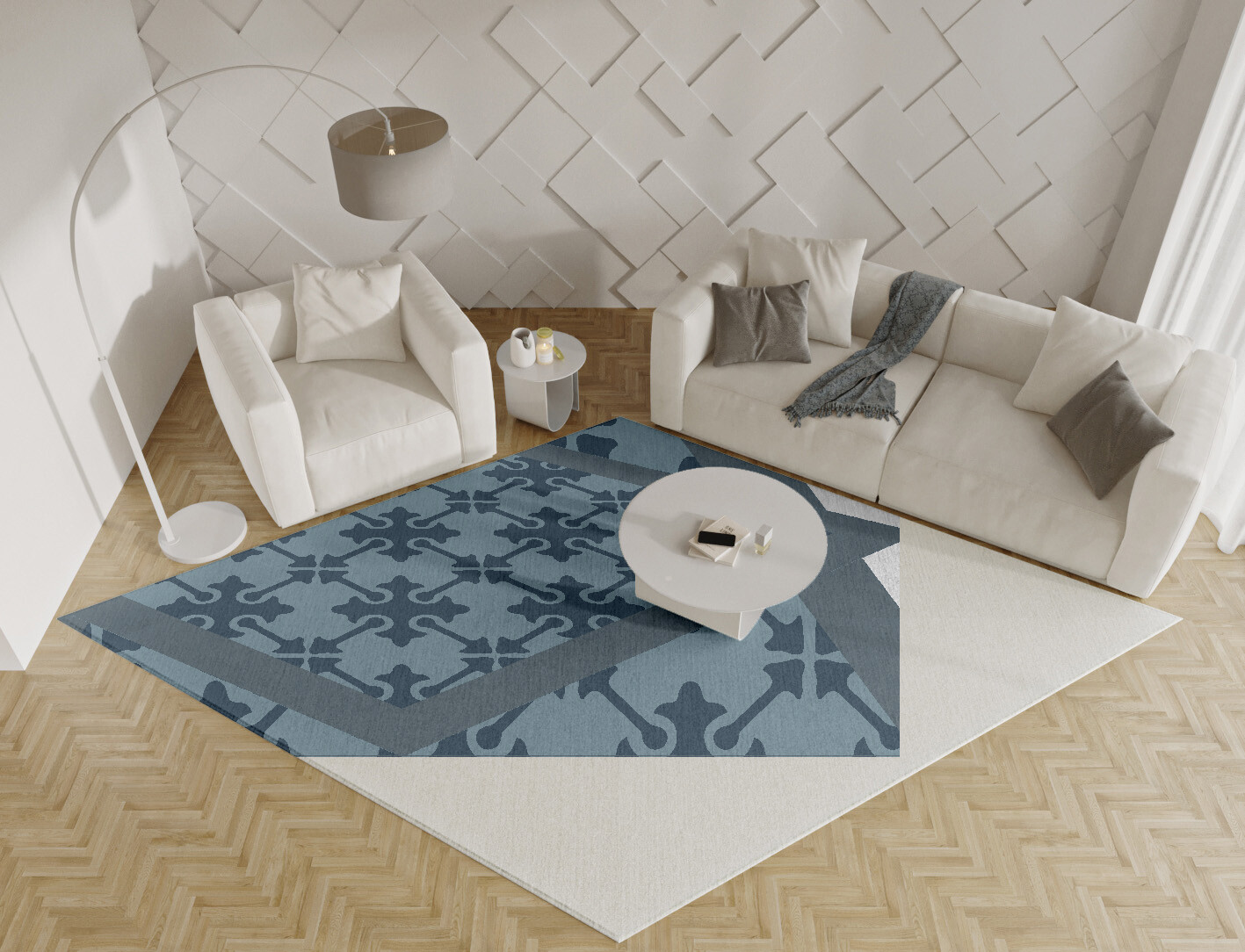 Puzzle Geometric Diamond Hand Knotted Tibetan Wool Custom Rug by Rug Artisan