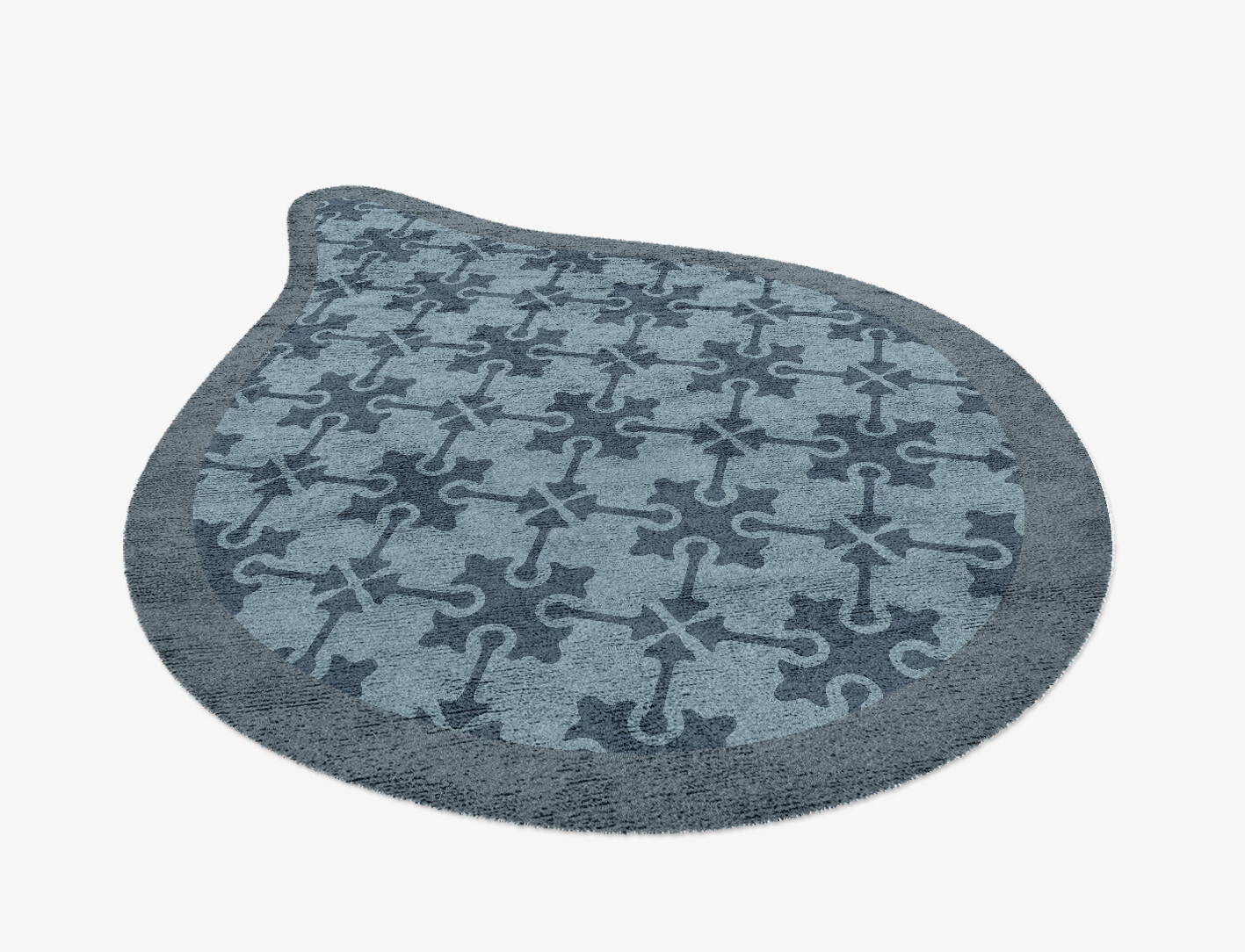 Puzzle Geometric Drop Hand Knotted Bamboo Silk Custom Rug by Rug Artisan