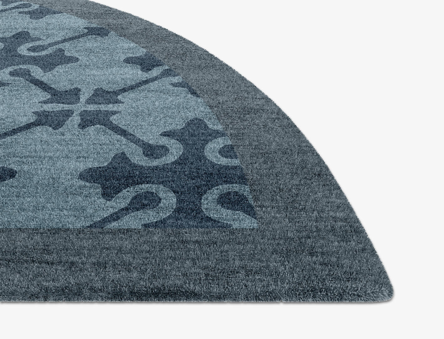 Puzzle Geometric Halfmoon Hand Knotted Bamboo Silk Custom Rug by Rug Artisan