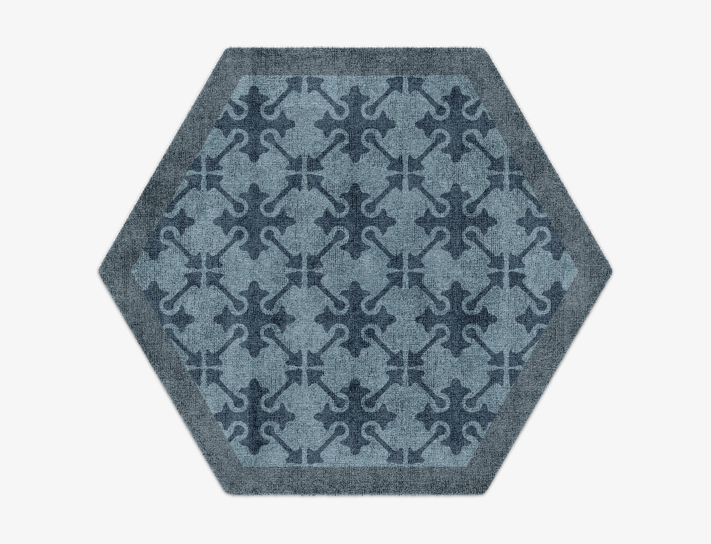 Puzzle Geometric Hexagon Hand Knotted Bamboo Silk Custom Rug by Rug Artisan