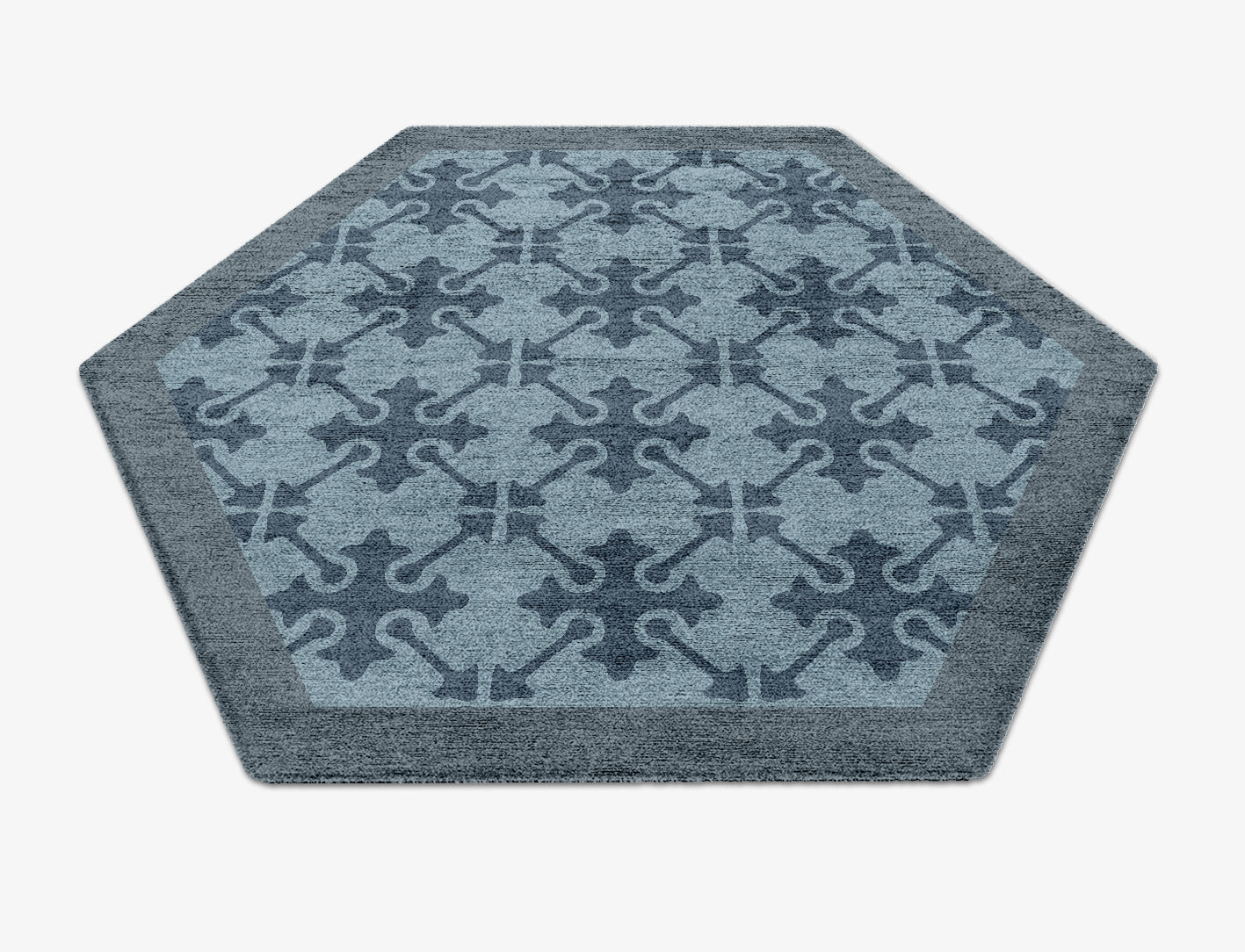 Puzzle Geometric Hexagon Hand Knotted Bamboo Silk Custom Rug by Rug Artisan