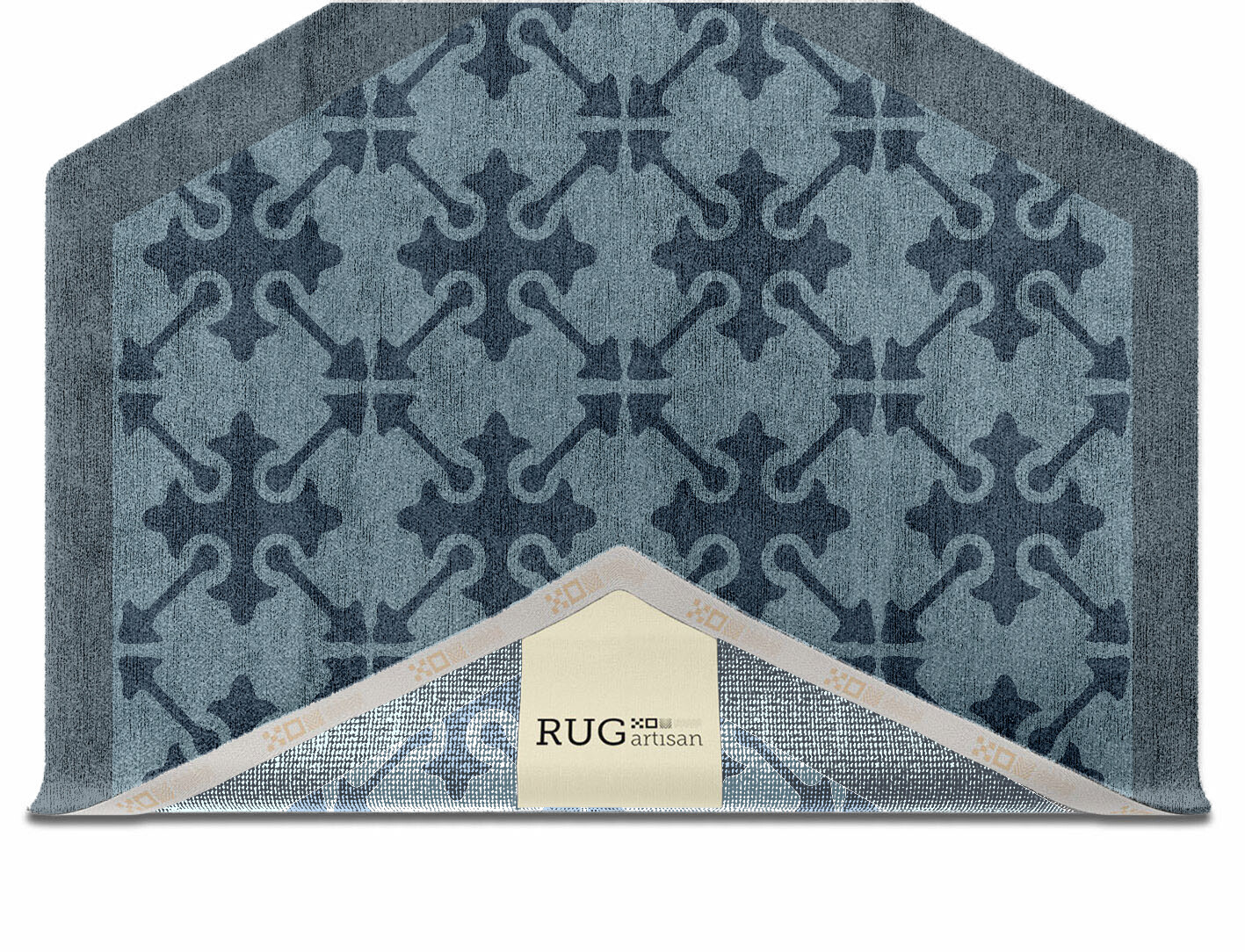 Puzzle Geometric Hexagon Hand Knotted Bamboo Silk Custom Rug by Rug Artisan