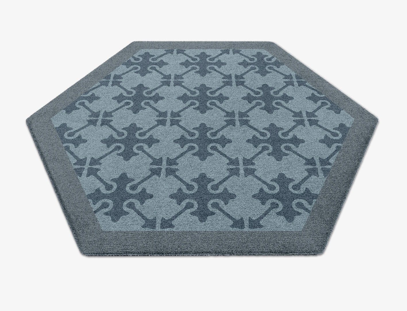 Puzzle Geometric Hexagon Hand Knotted Tibetan Wool Custom Rug by Rug Artisan